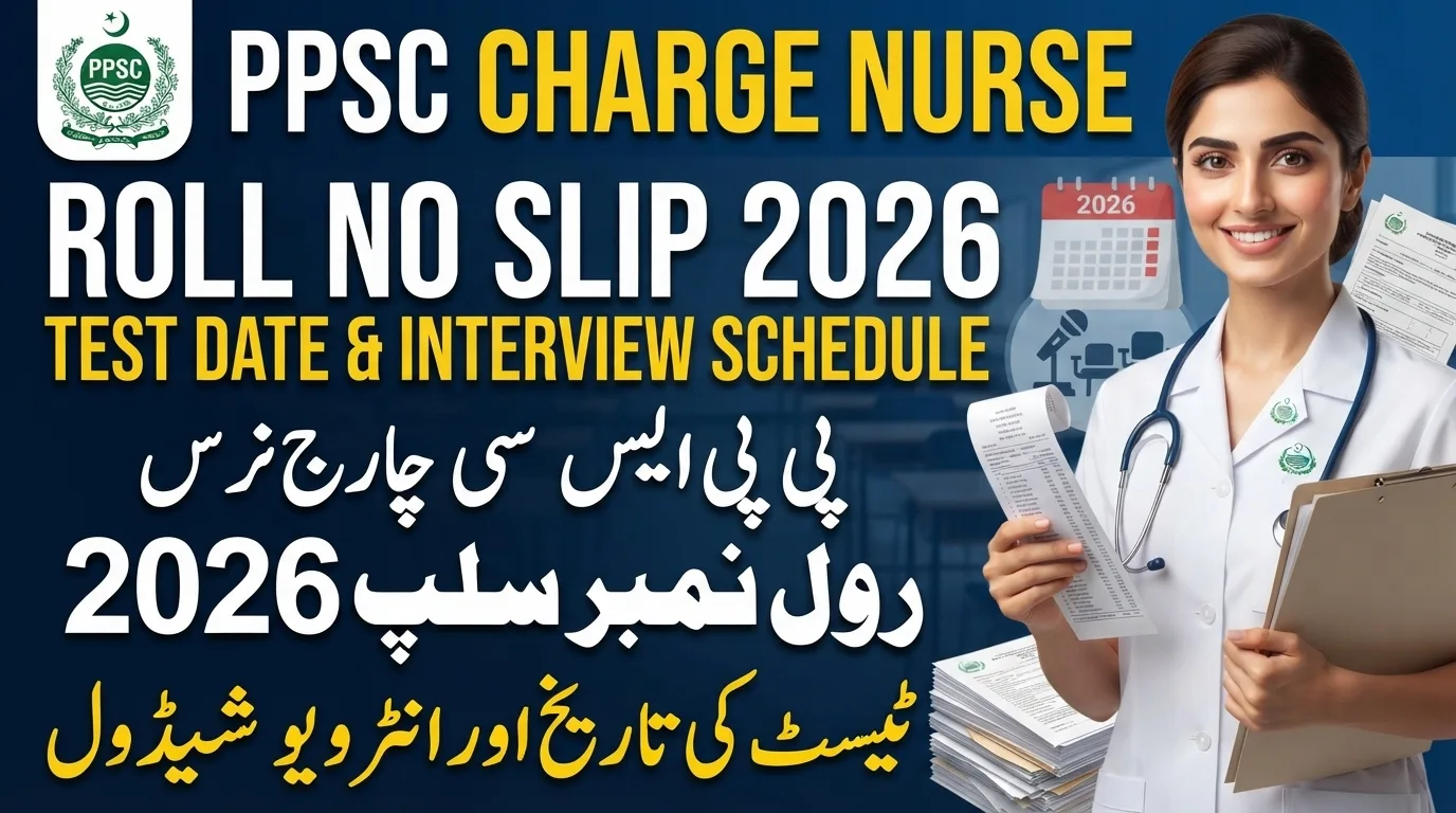 PPSC Charge Nurse Roll No Slip Test Date Interview Schedule